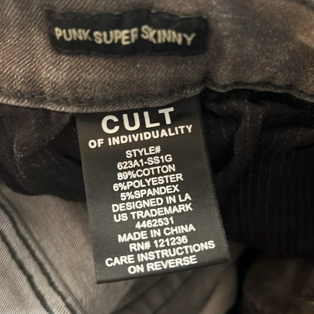 NWT $299 MSRP Men’s Cult of Individuality Silas Punk Super Skinny Jeans 44x32